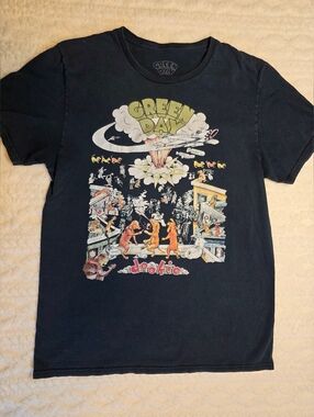 Green Day Dookie Graphic Band Tee Black T Shirt Size M